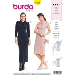 Burda Sewing Pattern 6382 Dress Kleid Misses Size 8-18‎
